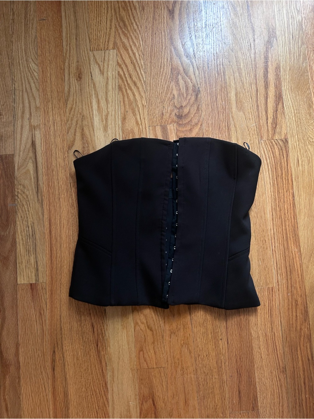 Zara Black Strapless Structured Top